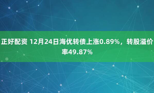 正好配資 12月24日海優(yōu)轉(zhuǎn)債上漲0.89%，轉(zhuǎn)股溢價率49.87%